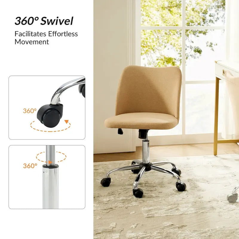 Modern Armless Office Chair (Metal Legs)