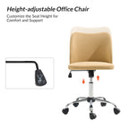 Modern Armless Office Chair (Metal Legs)