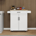 Rolling Kitchen Island Cart with 1 Drawer and 2 Doors