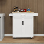 Rolling Kitchen Island Cart with 1 Drawer and 2 Doors