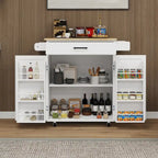 Rolling Kitchen Island Cart with 1 Drawer and 2 Doors