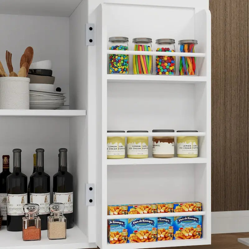 Rolling Kitchen Island Cart with 1 Drawer and 2 Doors
