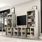 Home Media Center Sleek Design with Ample Shelving and Glass Accents