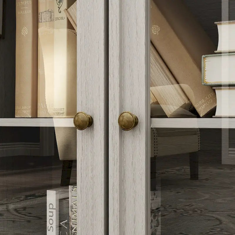 Home Media Center Sleek Design with Ample Shelving and Glass Accents