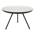 Round Metal Coffee Table - White/Black - 25 Inch