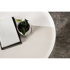 Round Metal Coffee Table - White/Black - 25 Inch