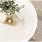 Round Metal Coffee Table - White/Black - 25 Inch