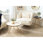 Round Metal Coffee Table - White/Black - 25 Inch