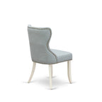 White Round Dining Table Set with Baby Blue Chairs - 3 or 5 Piece