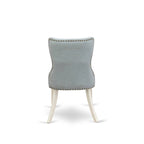 White Round Dining Table Set with Baby Blue Chairs - 3 or 5 Piece