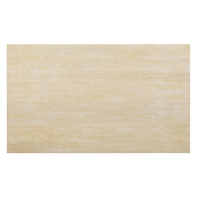 7-Piece Turned-Leg Dining Set for 6 - Brown/Beige Tufted Chairs