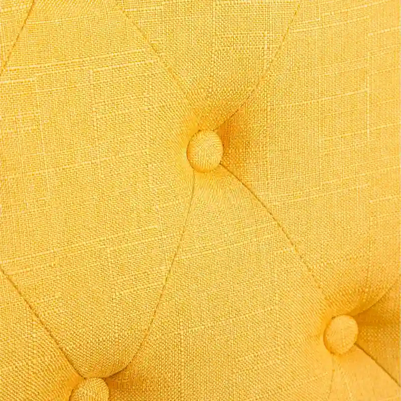 7-Piece Turned-Leg Dining Set for 6 - Brown/Beige Tufted Chairs